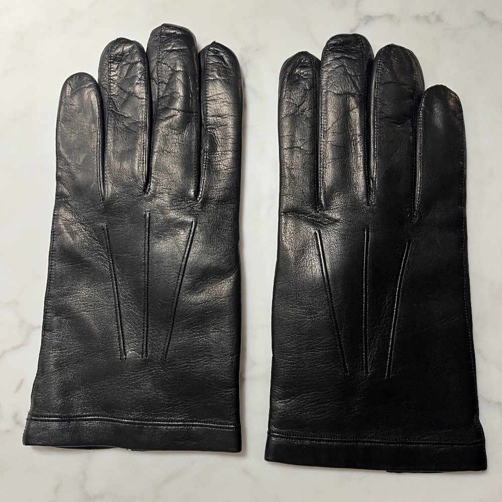 Labonia Dark Brown Genuine Leather Gloves Size: 9 1/2